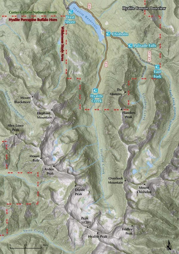 Peaks and Couloirs of Southwest Montana Ski Touring Map