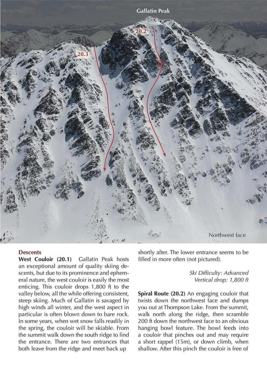 Peaks and Couloirs of Southwest Montana Sample Page